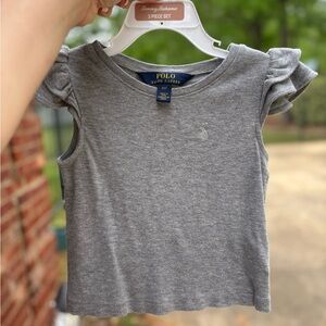 Polo by Ralph Lauren Gray Kids' Ruffle Sleeve Top